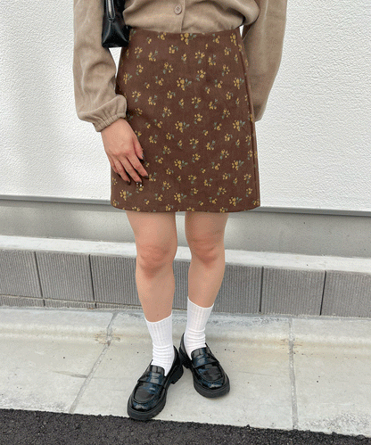 【Official限定】小花柄コーデュロイミニスカート