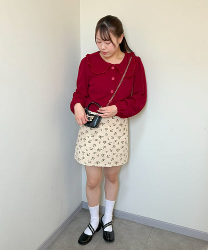 【Official限定】小花柄コーデュロイミニスカート