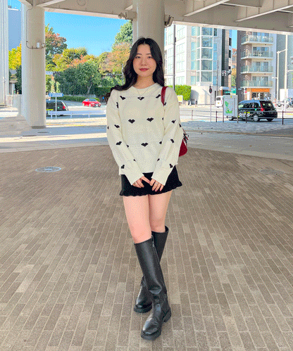 【Official限定価格】ハートジャガードニット