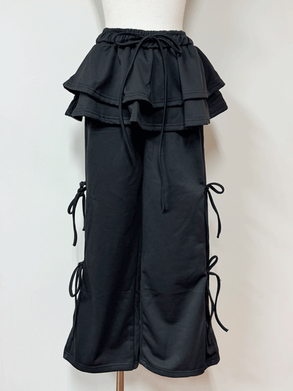 【Official限定価格】スカートレイヤー風スエットパンツ