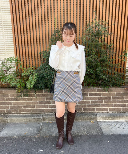 チェック台形スカート