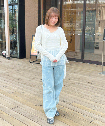 【Official限定価格】デイジー柄デニムパンツ