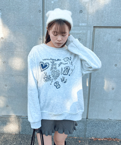 【Official限定価格】落書き刺繡トレーナー