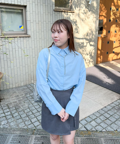 ワンポイント刺繡シャツ