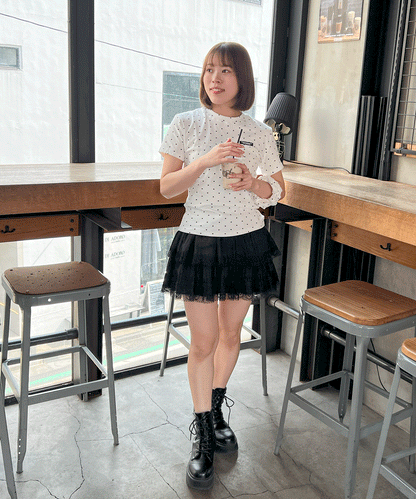 【Official限定価格】シュシュ付きハートドットTシャツ