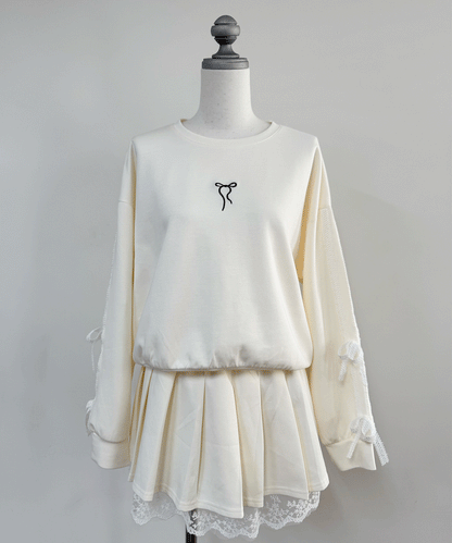 【Official限定】ワンポイントリボン刺繡スエットセットアップ