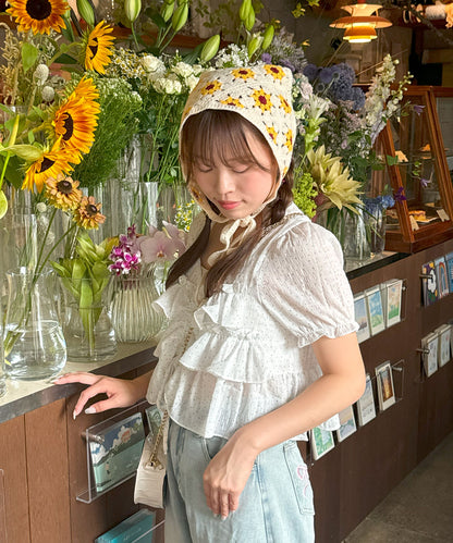 【Official限定価格】ドローストリングドットブラウス
