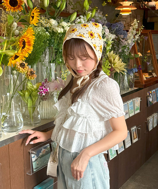 【Official限定価格】ドローストリングドットブラウス