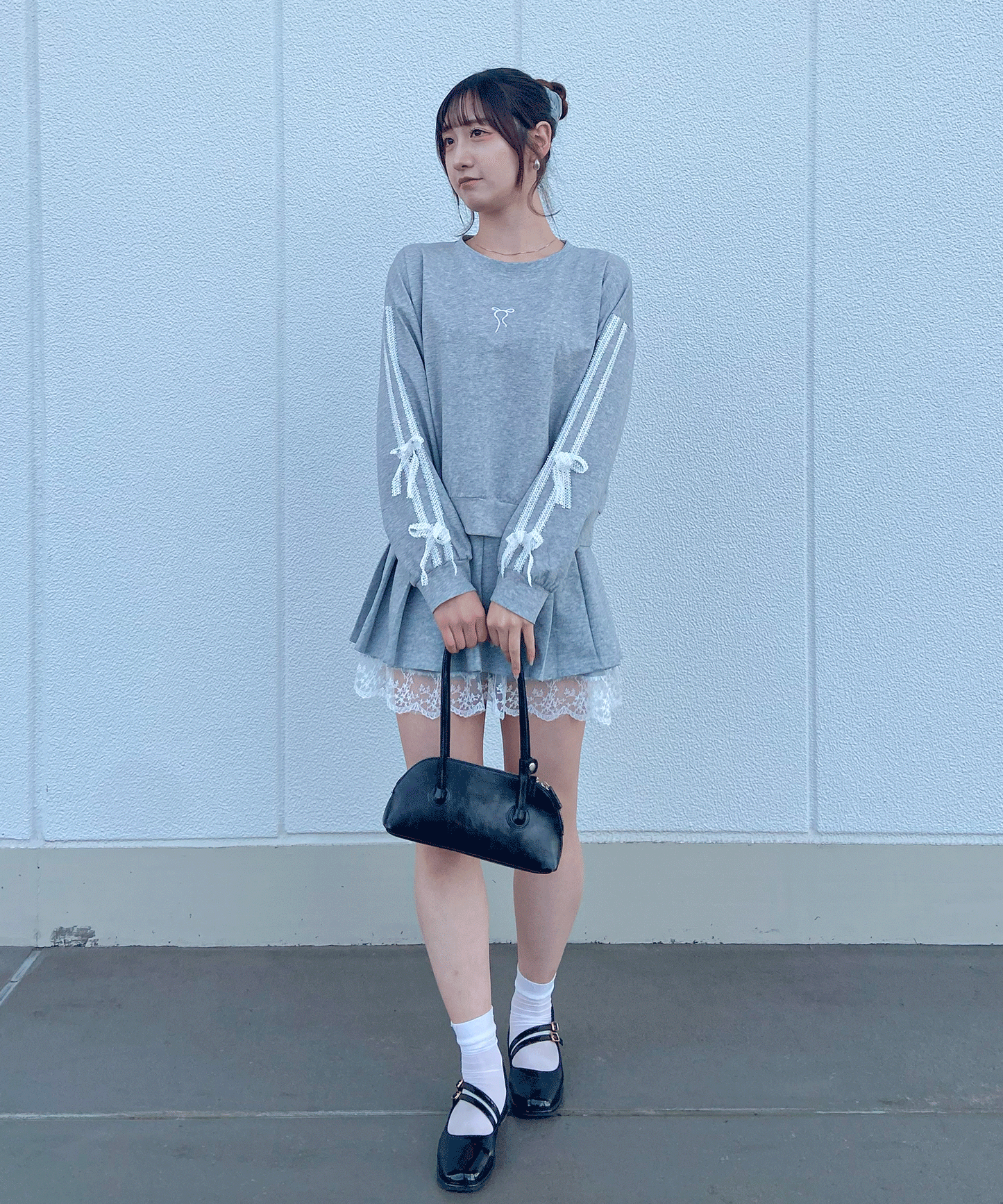【Official限定】ワンポイントリボン刺繡スエットセットアップ