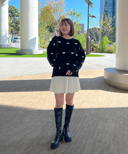 【Official限定価格】ハートジャガードニット