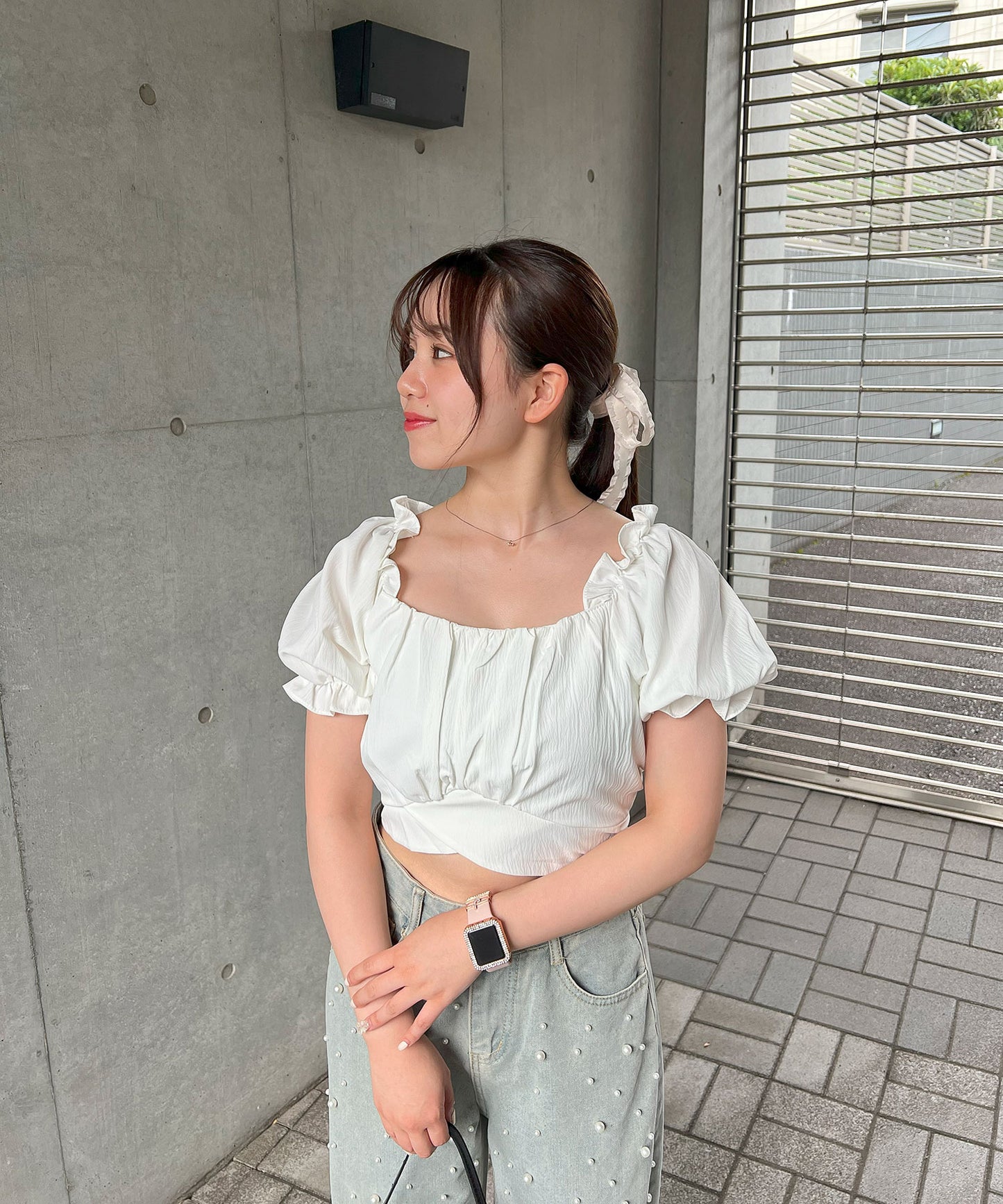 バックリボン2WAYブラウス