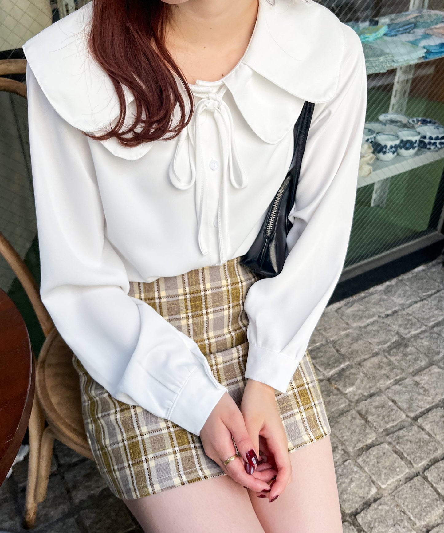 チェック台形スカート