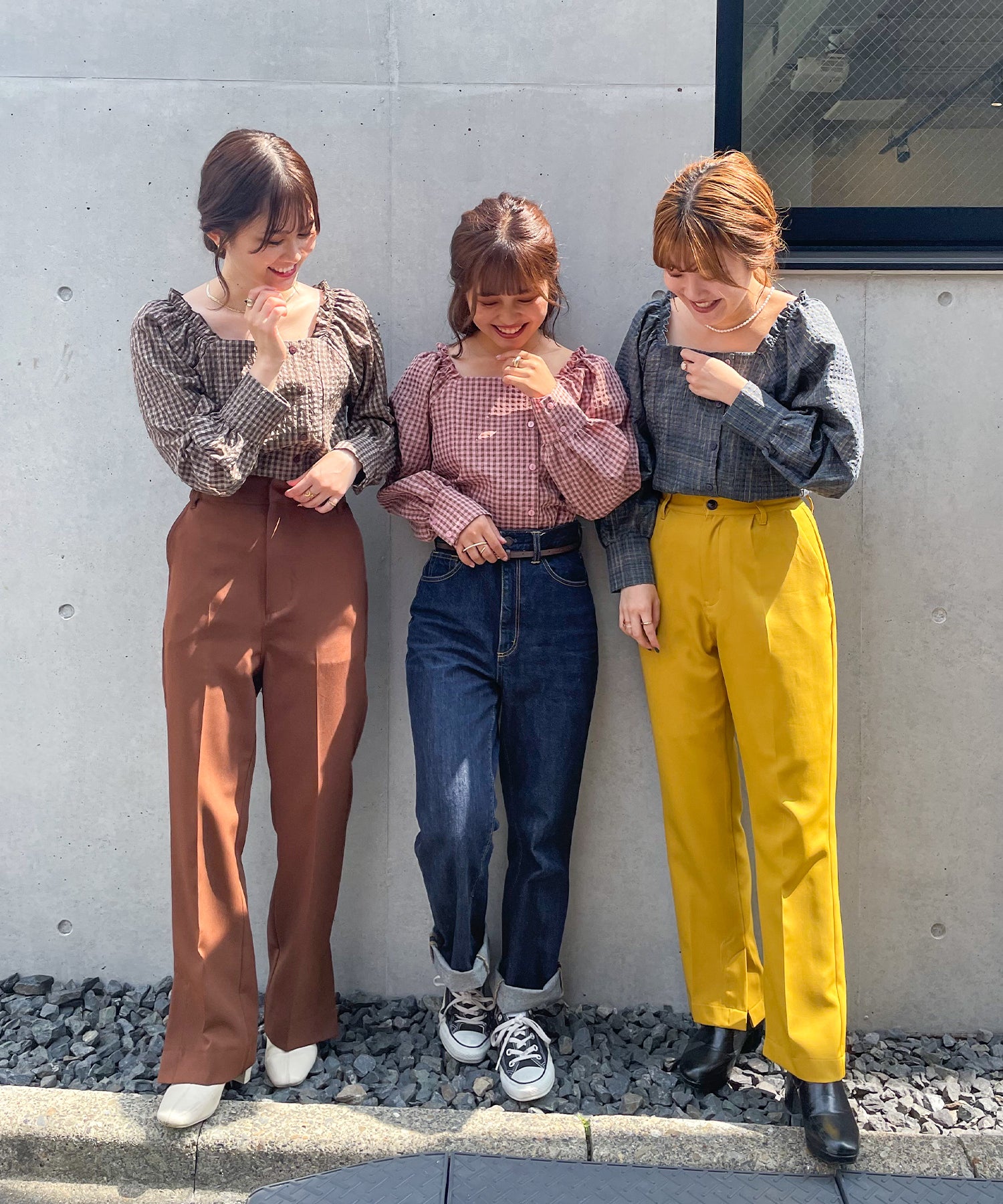 2WAYチェックブラウス