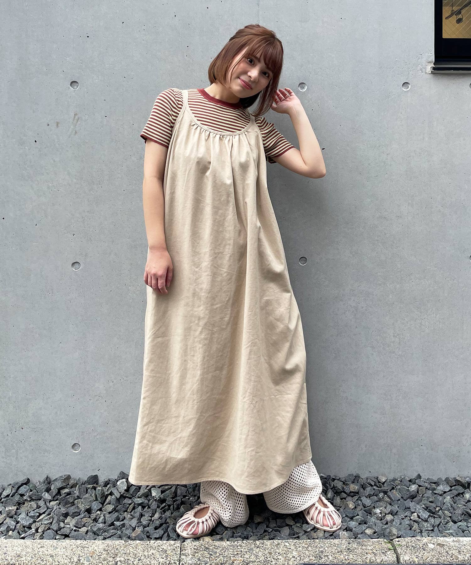 リネンライクキャミワンピ