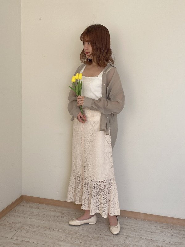 ティアード切替ロングスカート