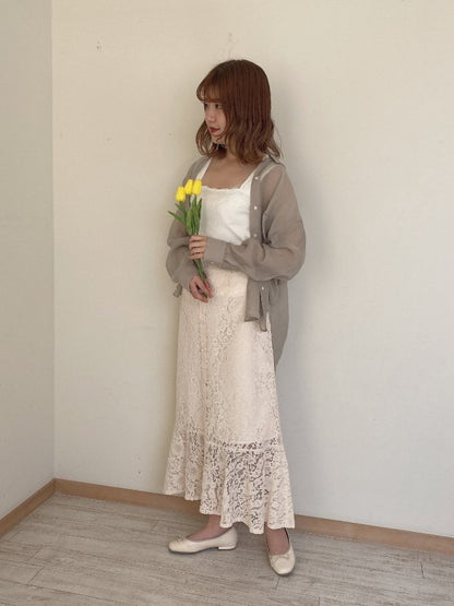 ティアード切替ロングスカート