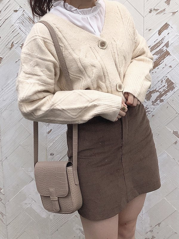 コーデュロイ台形スカート