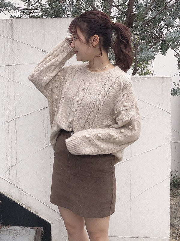 コーデュロイ台形スカート