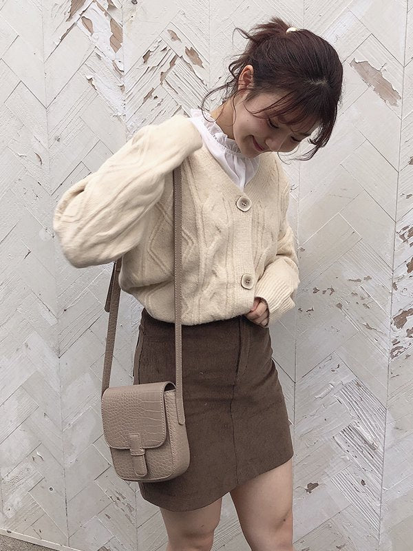 コーデュロイ台形スカート