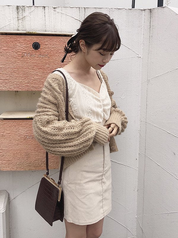 コーデュロイ台形スカート