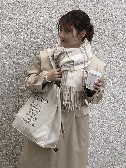 チェック柄ストール