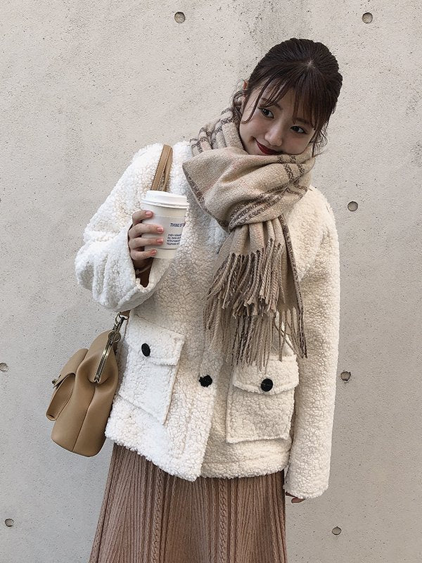 チェック柄ストール