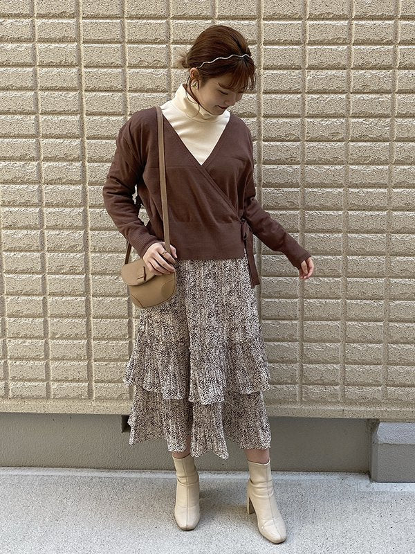 カシュクールニットカーデ