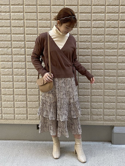 カシュクールニットカーデ