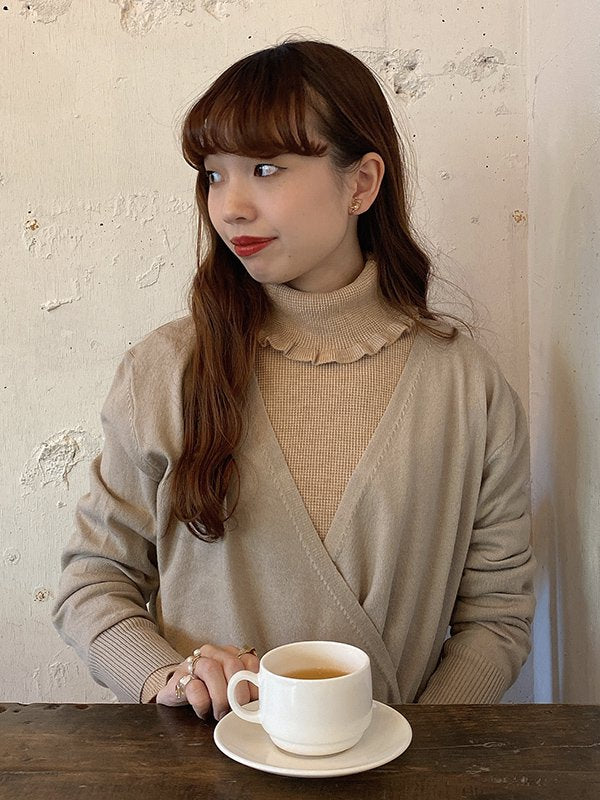 カシュクールニットカーデ