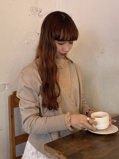 カシュクールニットカーデ