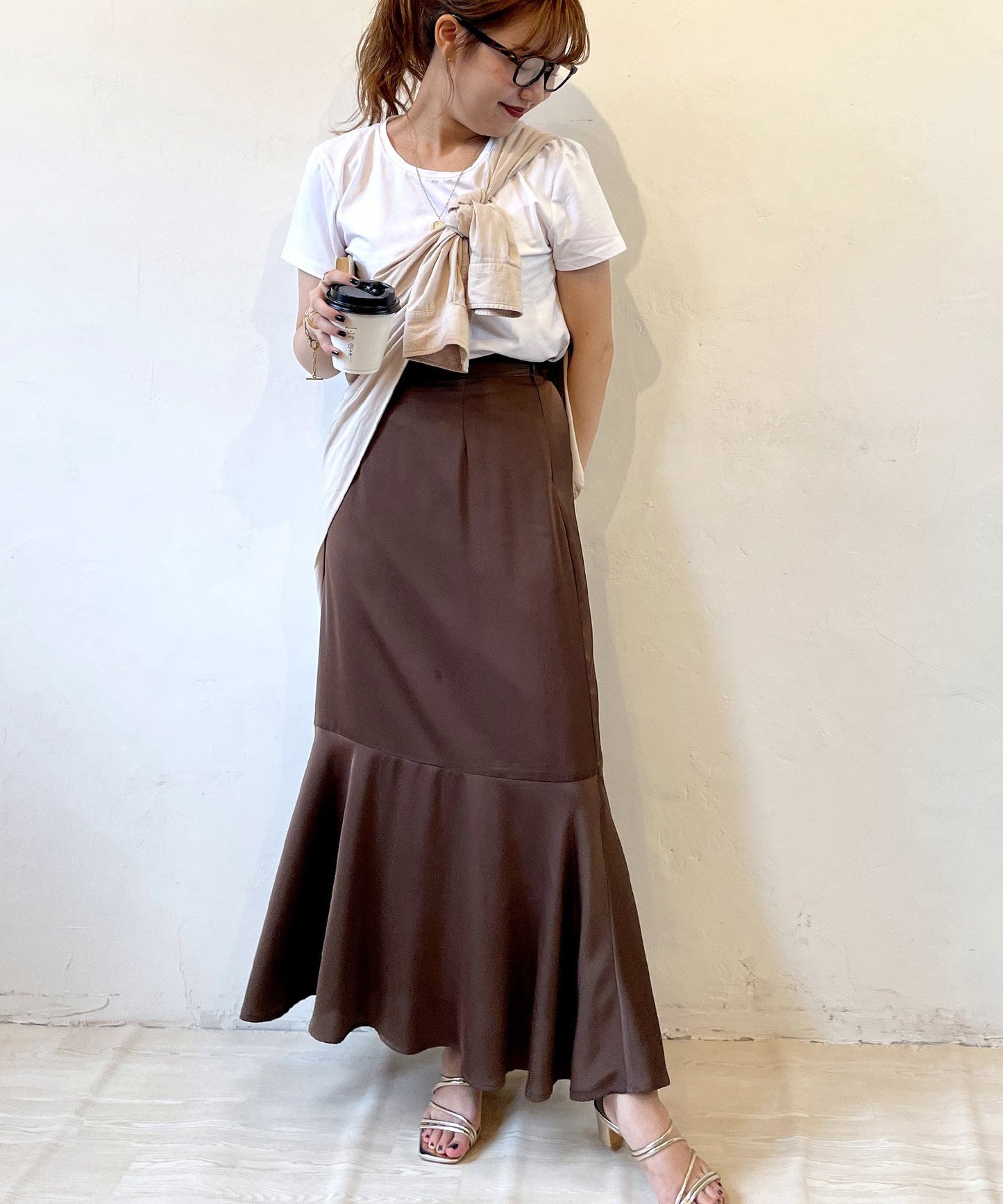 サテンマーメイドスカート