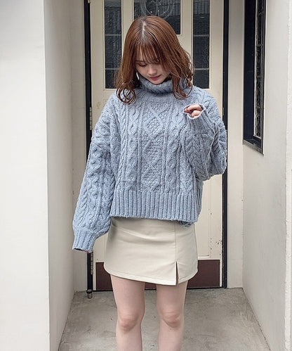 レザー台形ミニスカート