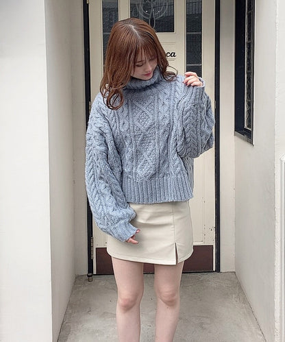 レザー台形ミニスカート