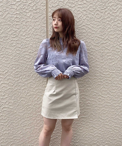 レザー台形ミニスカート