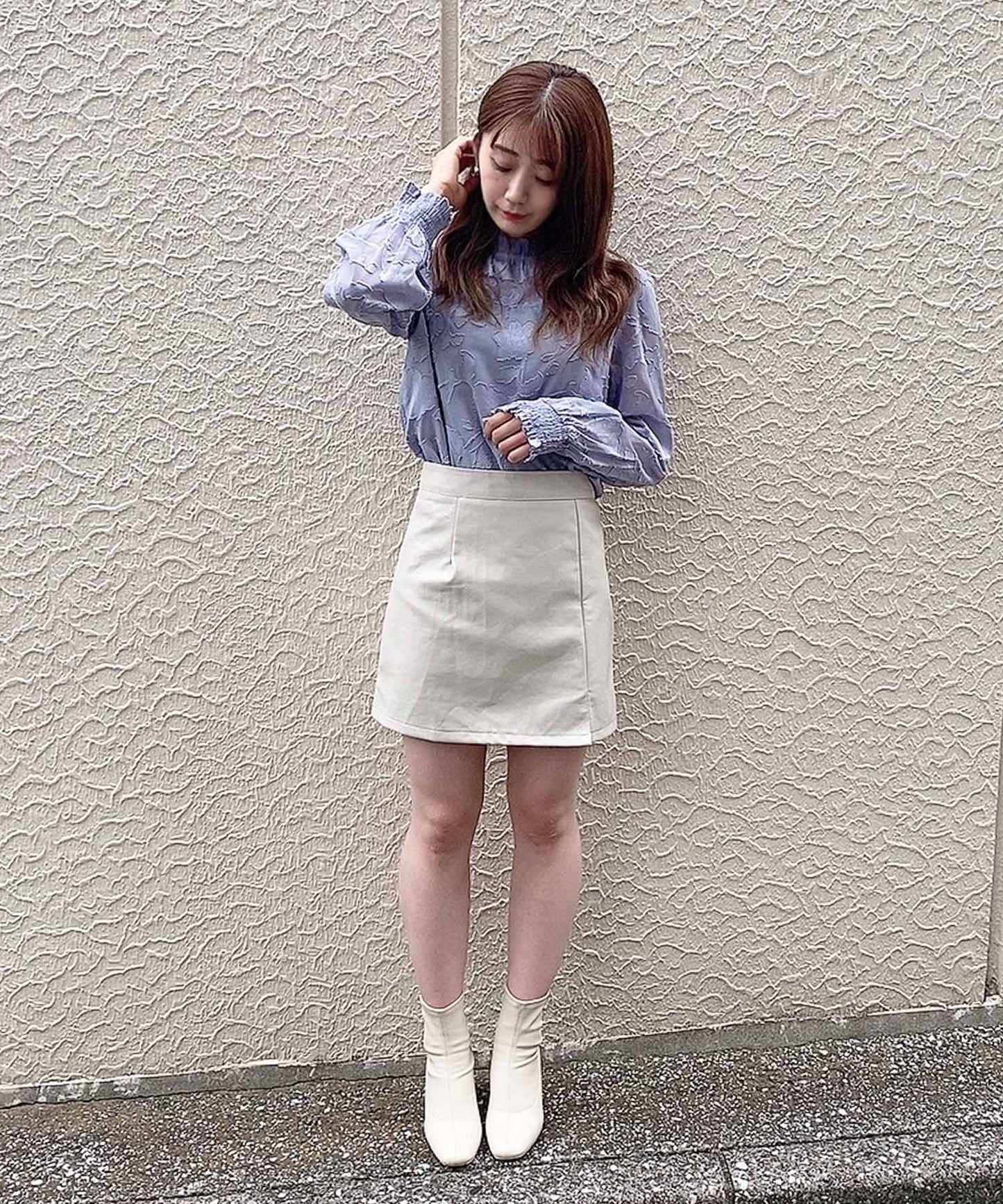 レザー台形ミニスカート
