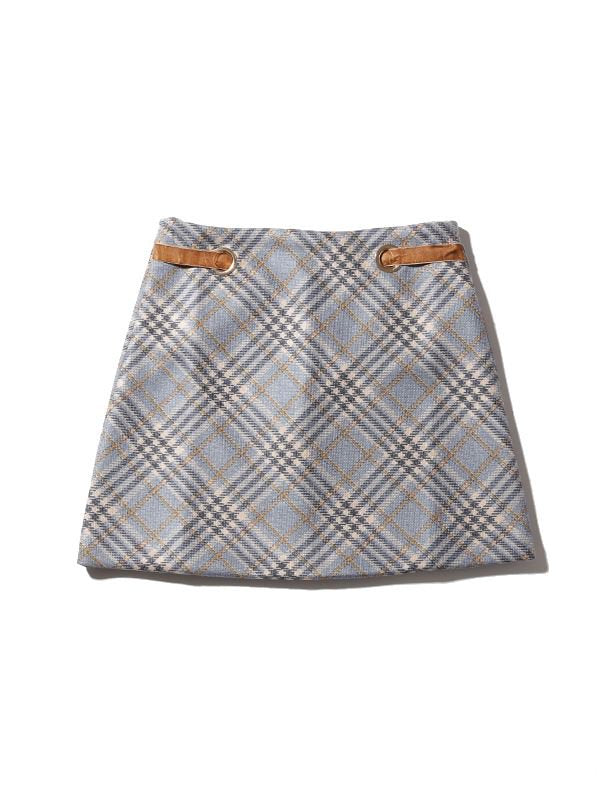 チェック台形スカート