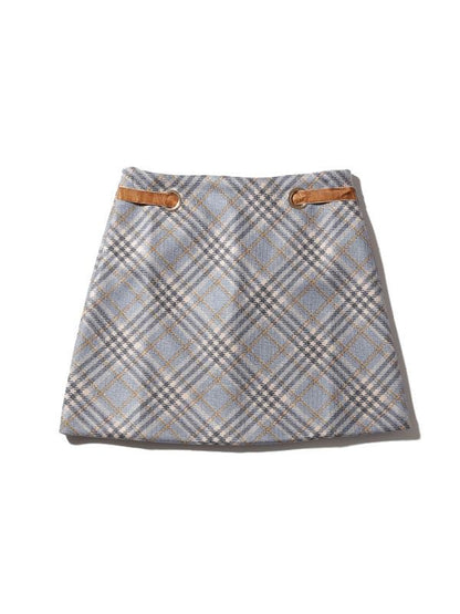チェック台形スカート