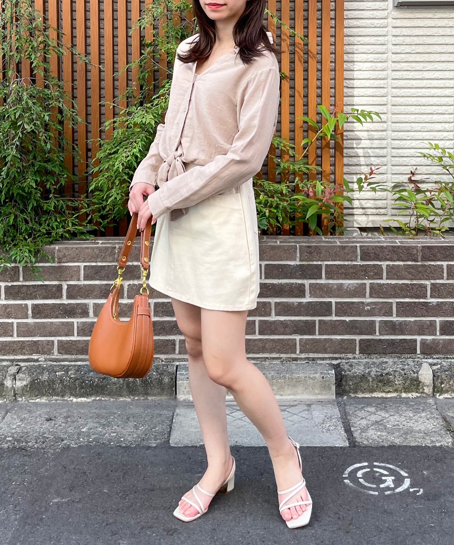 前結びシャツ