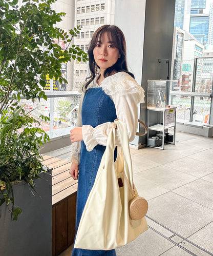 ラウンドカラーレースブラウス