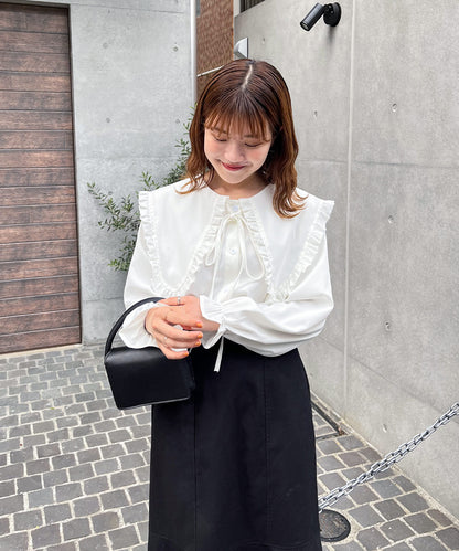 ビッグカラーリボンブラウス