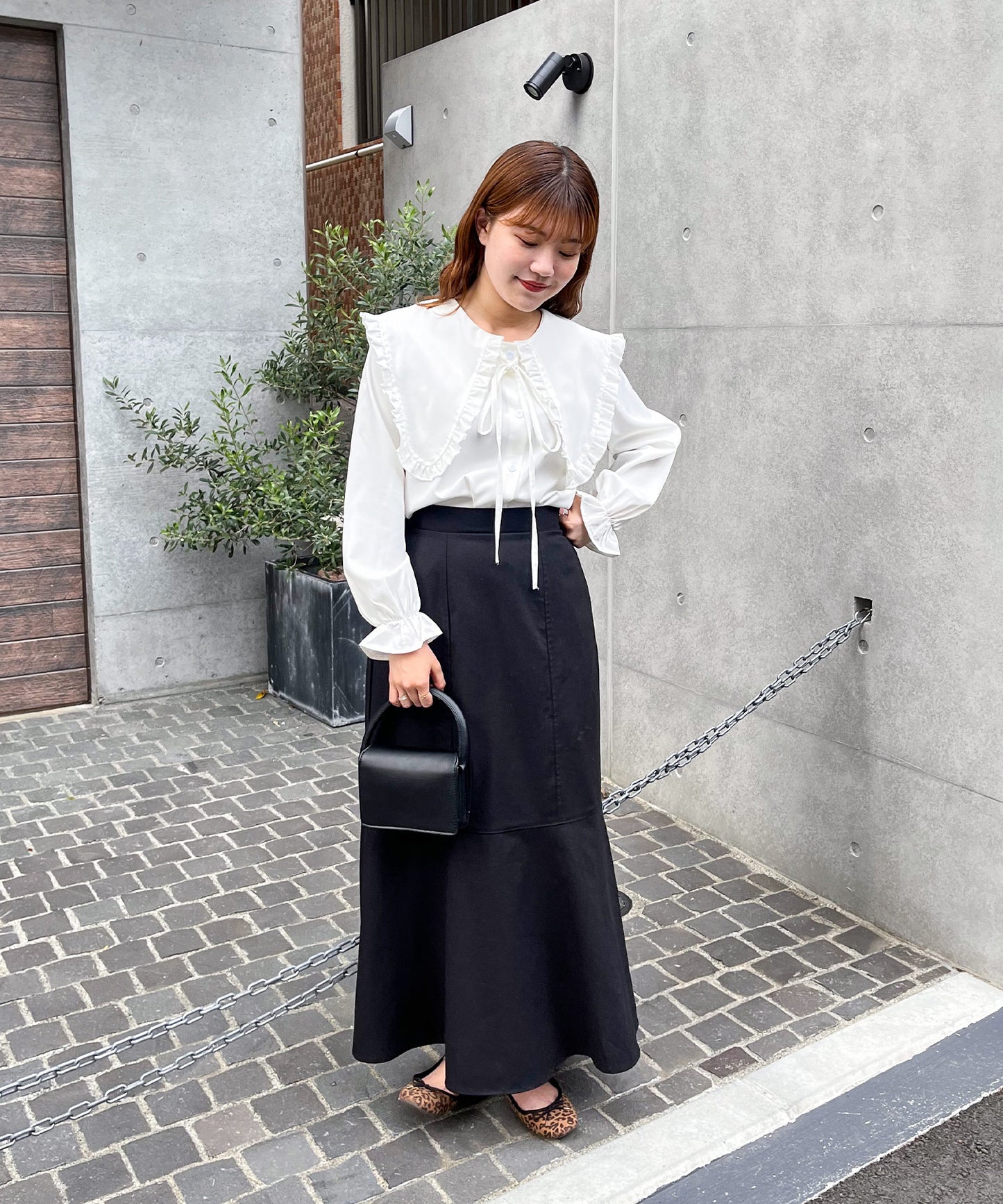 ビッグカラーリボンブラウス