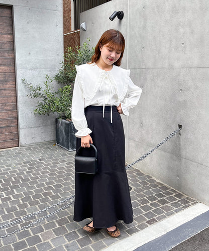 ビッグカラーリボンブラウス