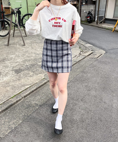 チェック台形スカート