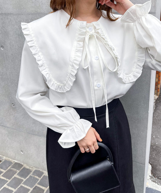 ビッグカラーリボンブラウス